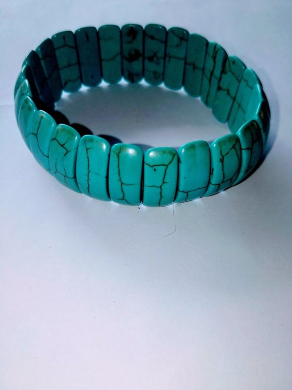 Bracelet turquoise en forme plastine